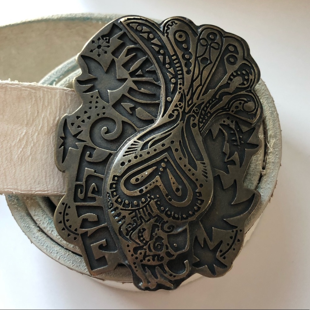 Just Cavalli White Leather Belt - Picture 3 of 4